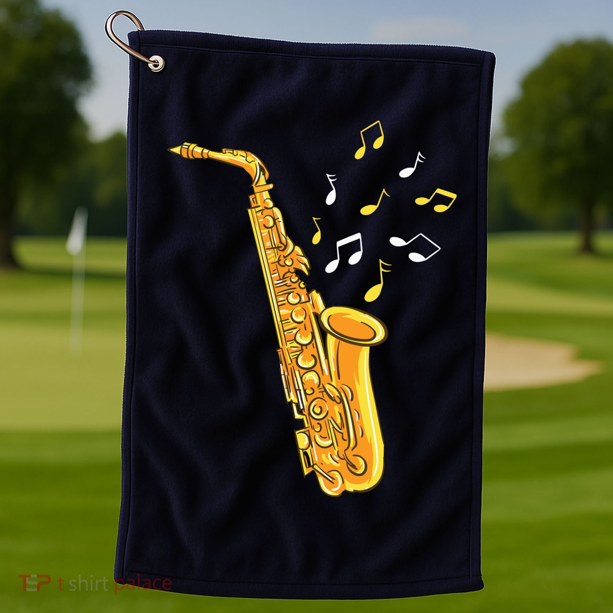 Saxophone Player Musical Notes Saxophonist Jazz Musician Sax Golf Towel