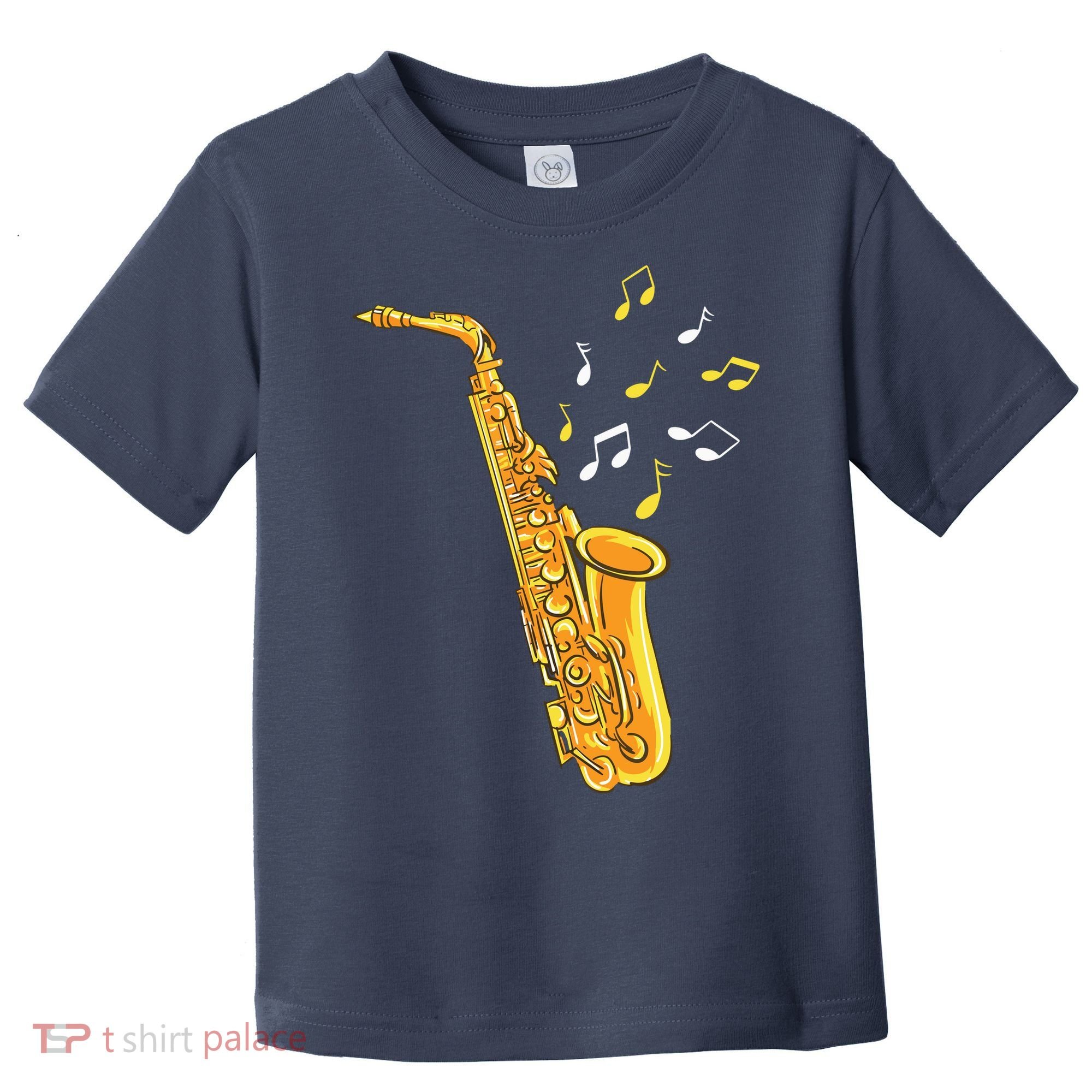 Saxophone Player Musical Notes Saxophonist Jazz Musician Sax Toddler T-Shirt