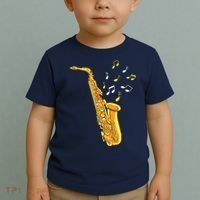 Saxophone Player Musical Notes Saxophonist Jazz Musician Sax Toddler T-Shirt thumb 2