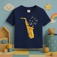 Saxophone Player Musical Notes Saxophonist Jazz Musician Sax Toddler T-Shirt thumb 3