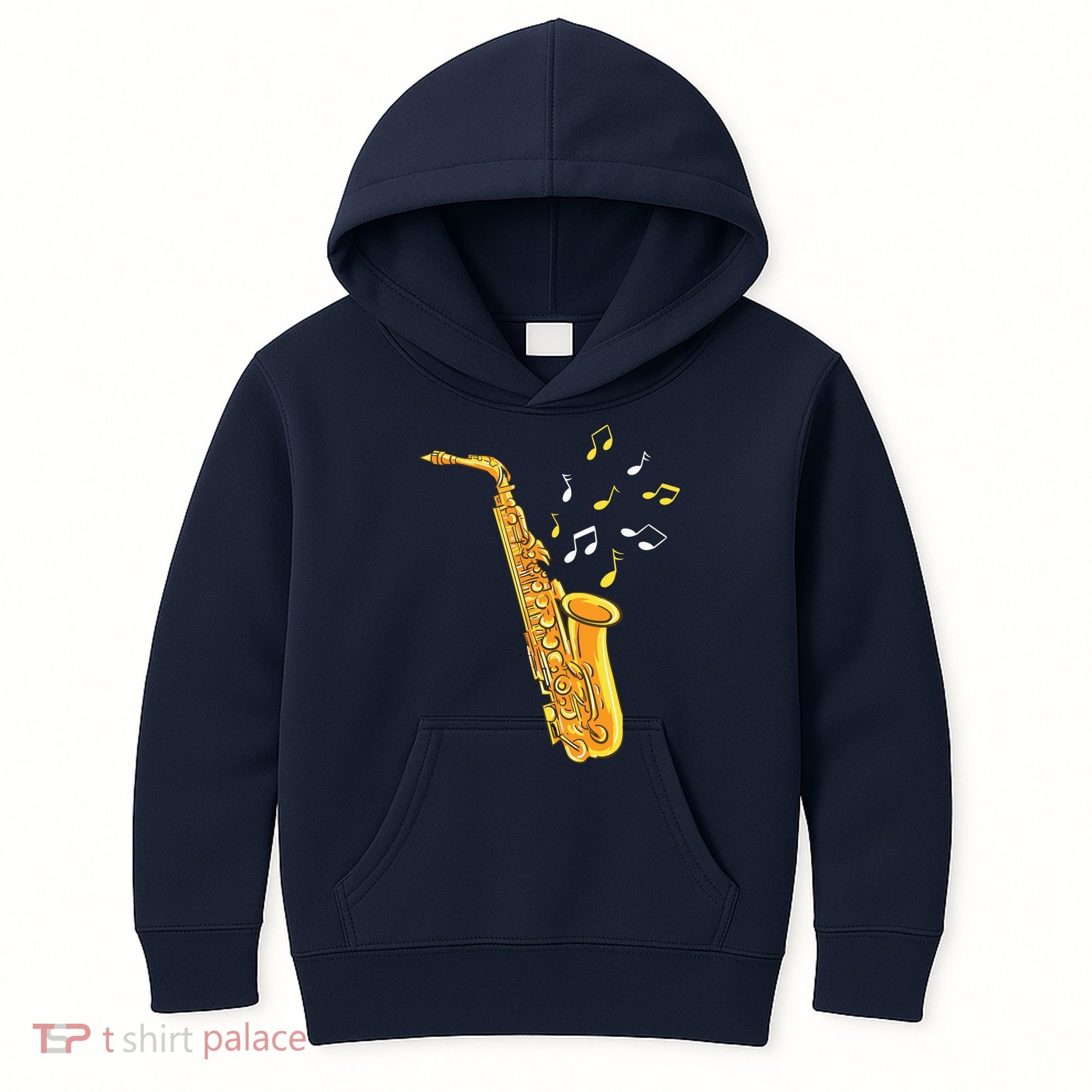 Saxophone Player Musical Notes Saxophonist Jazz Musician Sax Kids Hoodie