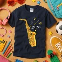 Saxophone Player Musical Notes Saxophonist Jazz Musician Sax Kids T-Shirt thumb 3