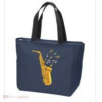 Saxophone Player Musical Notes Saxophonist Jazz Musician Sax Tote Bag thumb 3