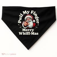 Santa Pull My Finger Christmas Holiday Fart Joke USA-Made Doggie Bandana thumb 0