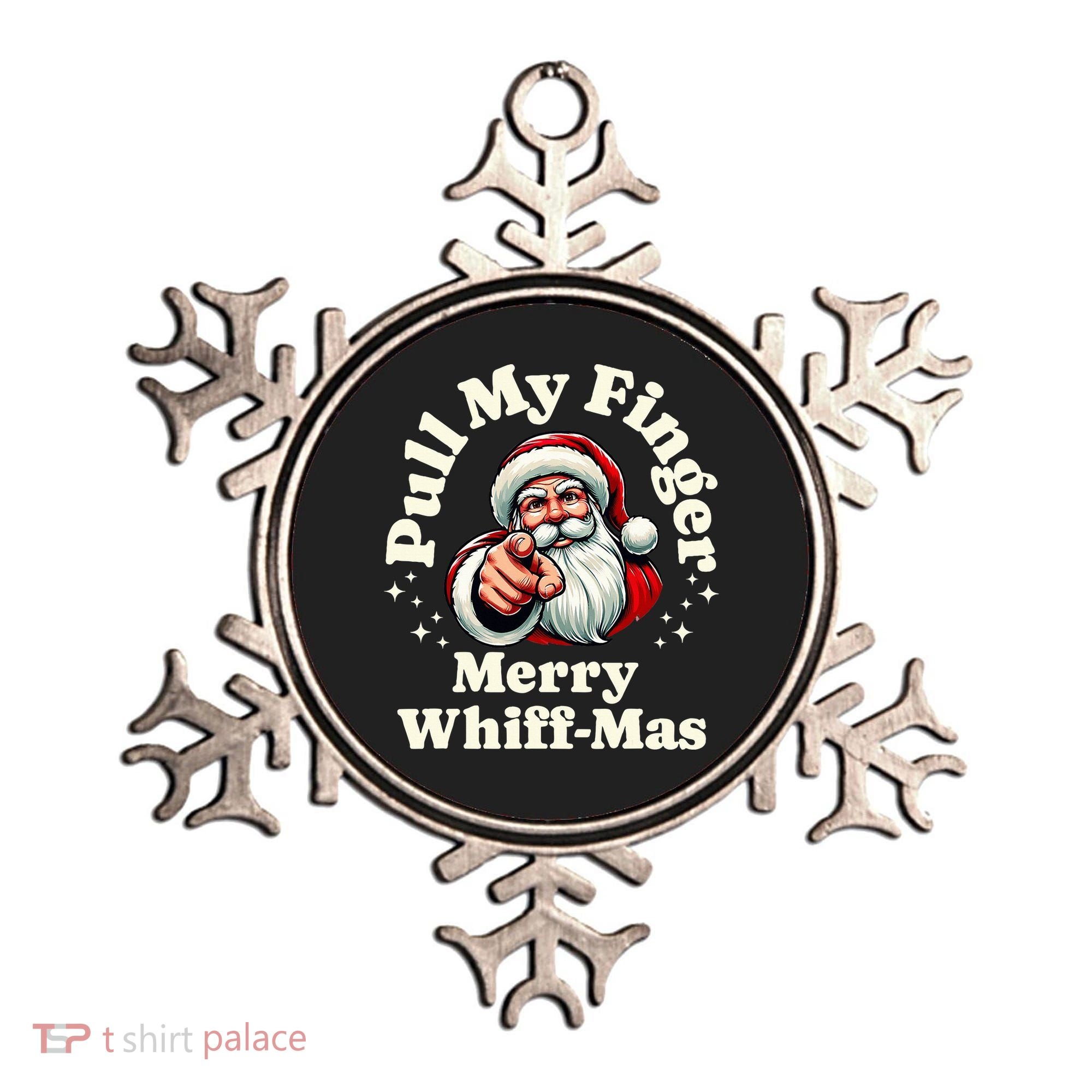 Santa Pull My Finger Christmas Holiday Fart Joke Ornament