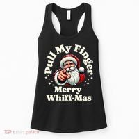 Santa Pull My Finger Christmas Holiday Fart Joke Women's Tank Top thumb 0