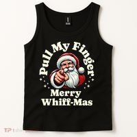 Santa Pull My Finger Christmas Holiday Fart Joke Tank Top thumb 2