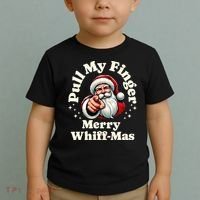 Santa Pull My Finger Christmas Holiday Fart Joke Toddler T-Shirt thumb 2