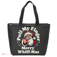 Santa Pull My Finger Christmas Holiday Fart Joke Tote Bag thumb 0