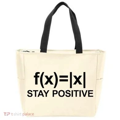 Stay Positive Math Avoid Negativity Math Tote Bag