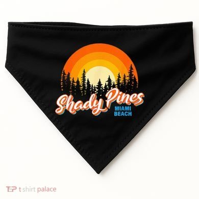 Shady Pines Miami Beach Florida Beach Summer Vacation USA-Made Doggie Bandana