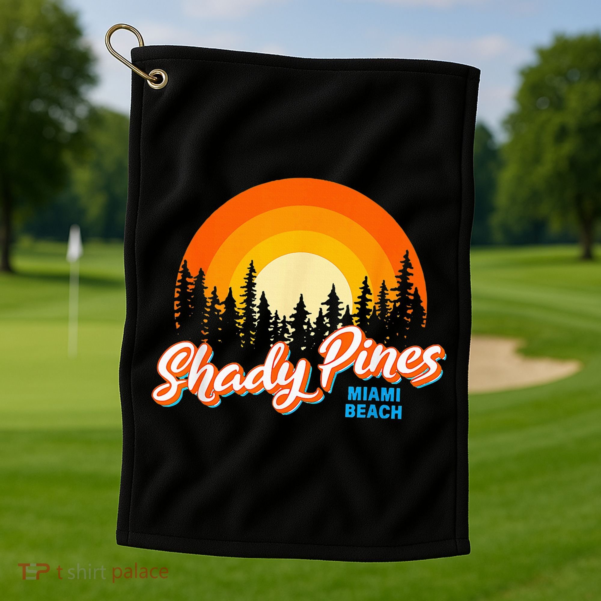 Shady Pines Miami Beach Florida Beach Summer Vacation Golf Towel