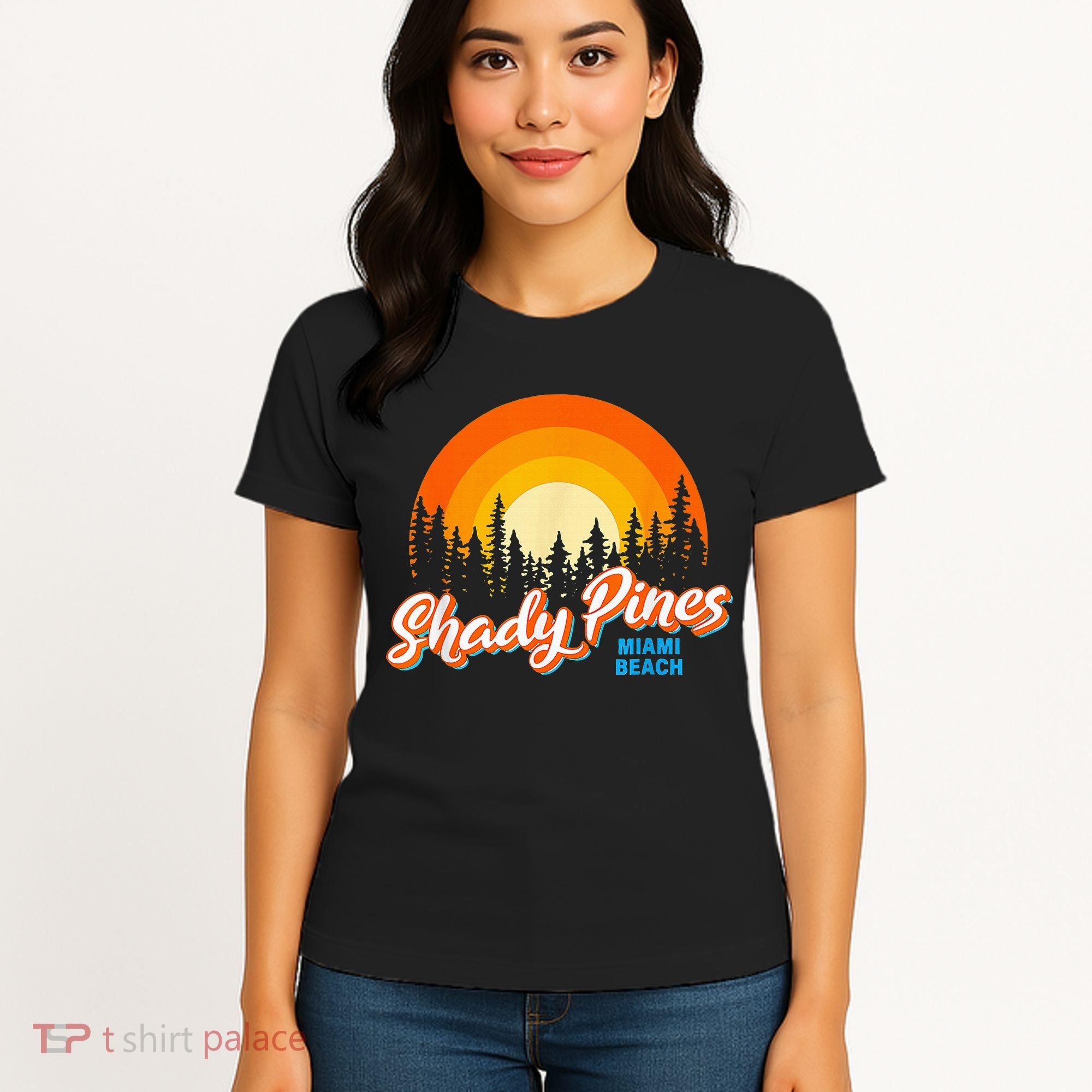 Shady Pines Miami Beach Florida Beach Summer Vacation Women's T-Shirt