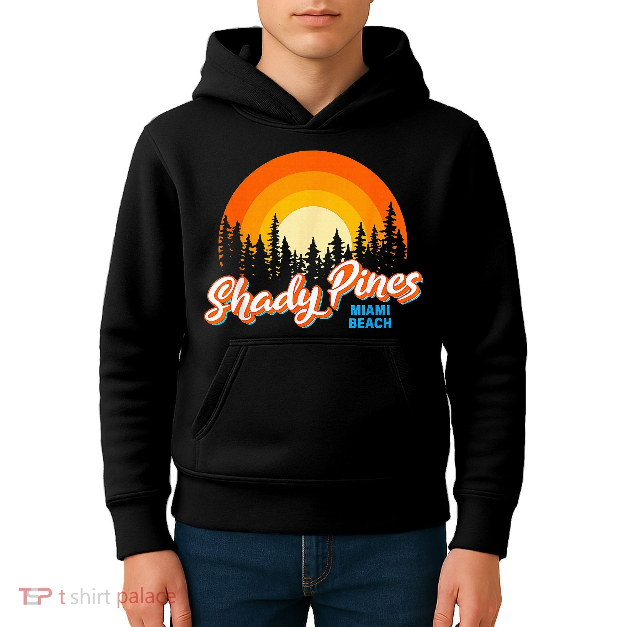 Shady Pines Miami Beach Florida Beach Summer Vacation Kids Hoodie