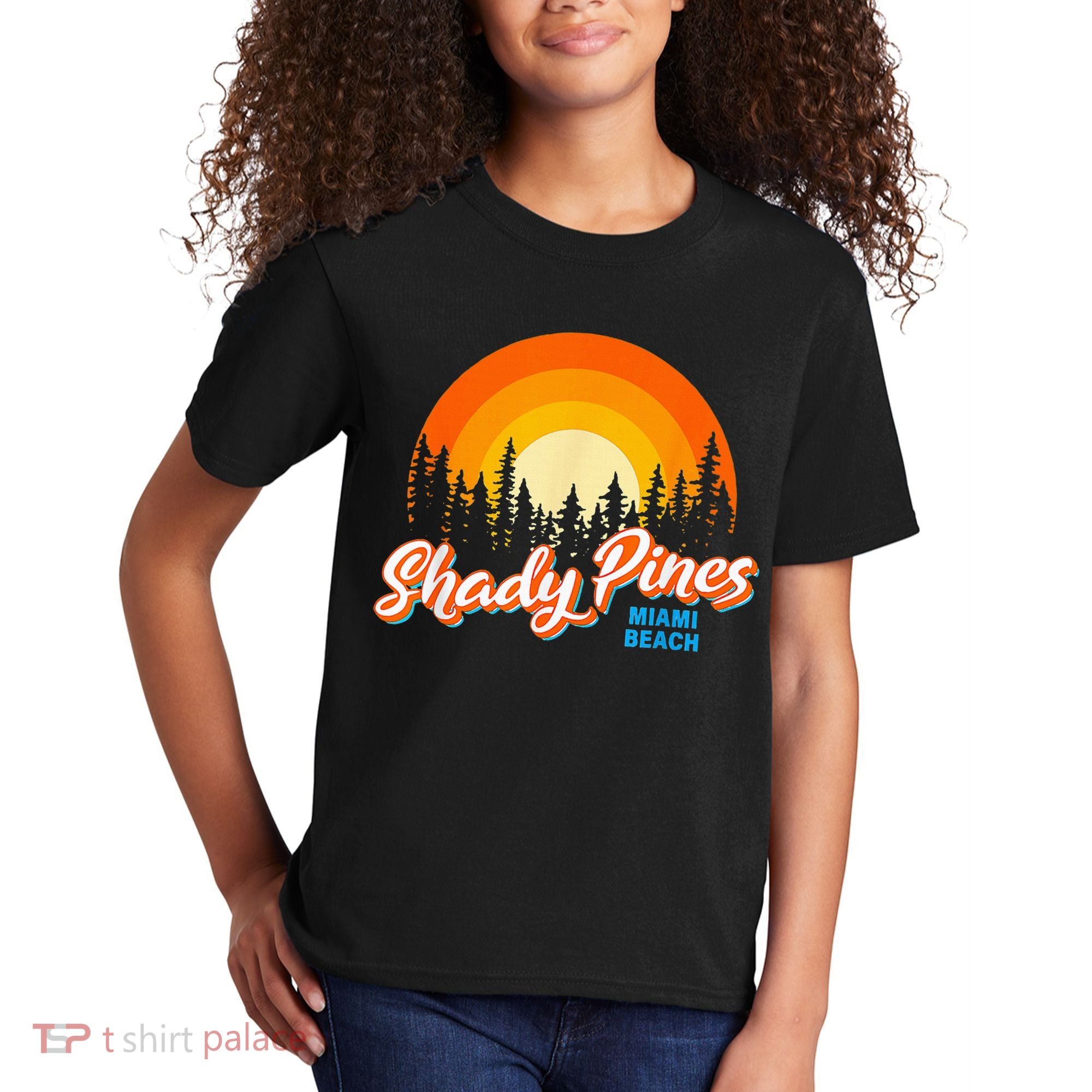 Shady Pines Miami Beach Florida Beach Summer Vacation Kids T-Shirt