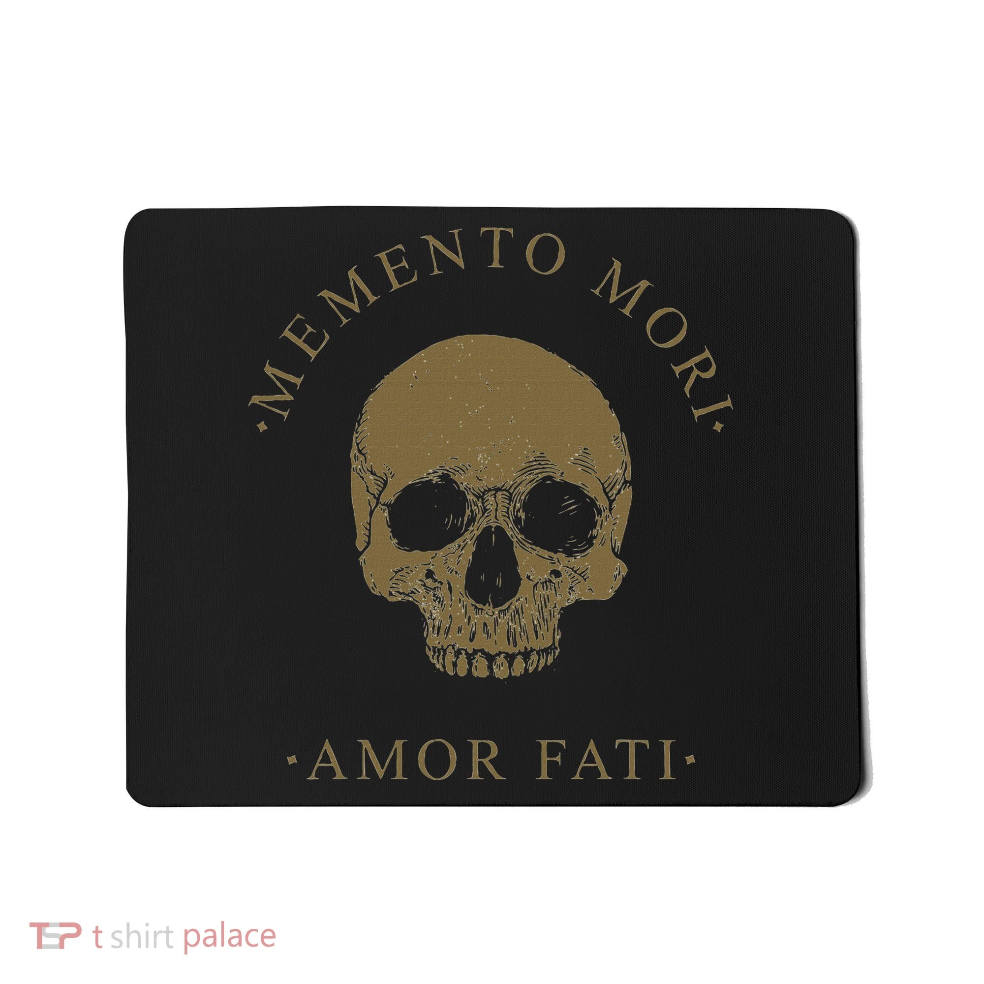 Stoic Philosophy Memento Mori Amor Fati Skull Stoicism Quote Mousepad