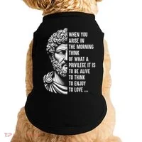 Stoic Philosopher Marcus Aurelius Motivational Quote Doggie Tank thumb 0