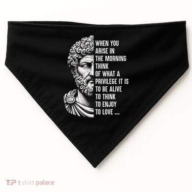 Stoic Philosopher Marcus Aurelius Motivational Quote USA-Made Doggie Bandana