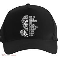 Stoic Philosopher Marcus Aurelius Motivational Quote Five-Panel Snapback Cap thumb 0