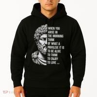 Stoic Philosopher Marcus Aurelius Motivational Quote Hoodie thumb 2