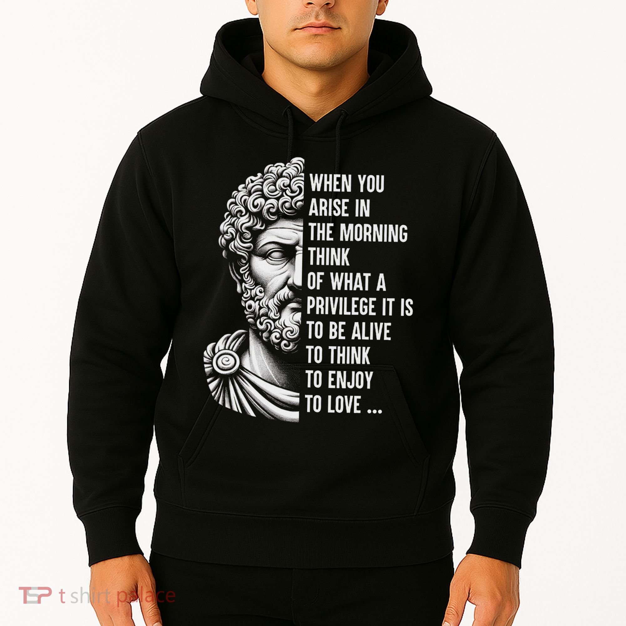 Stoic Philosopher Marcus Aurelius Motivational Quote Hoodie