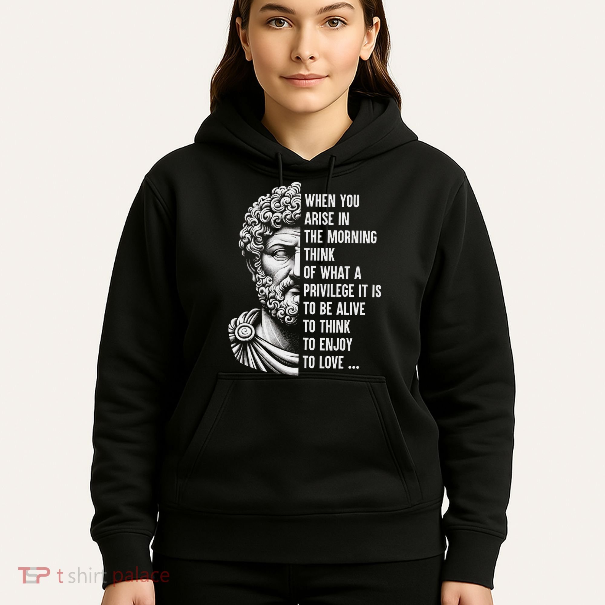 Stoic Philosopher Marcus Aurelius Motivational Quote Hoodie