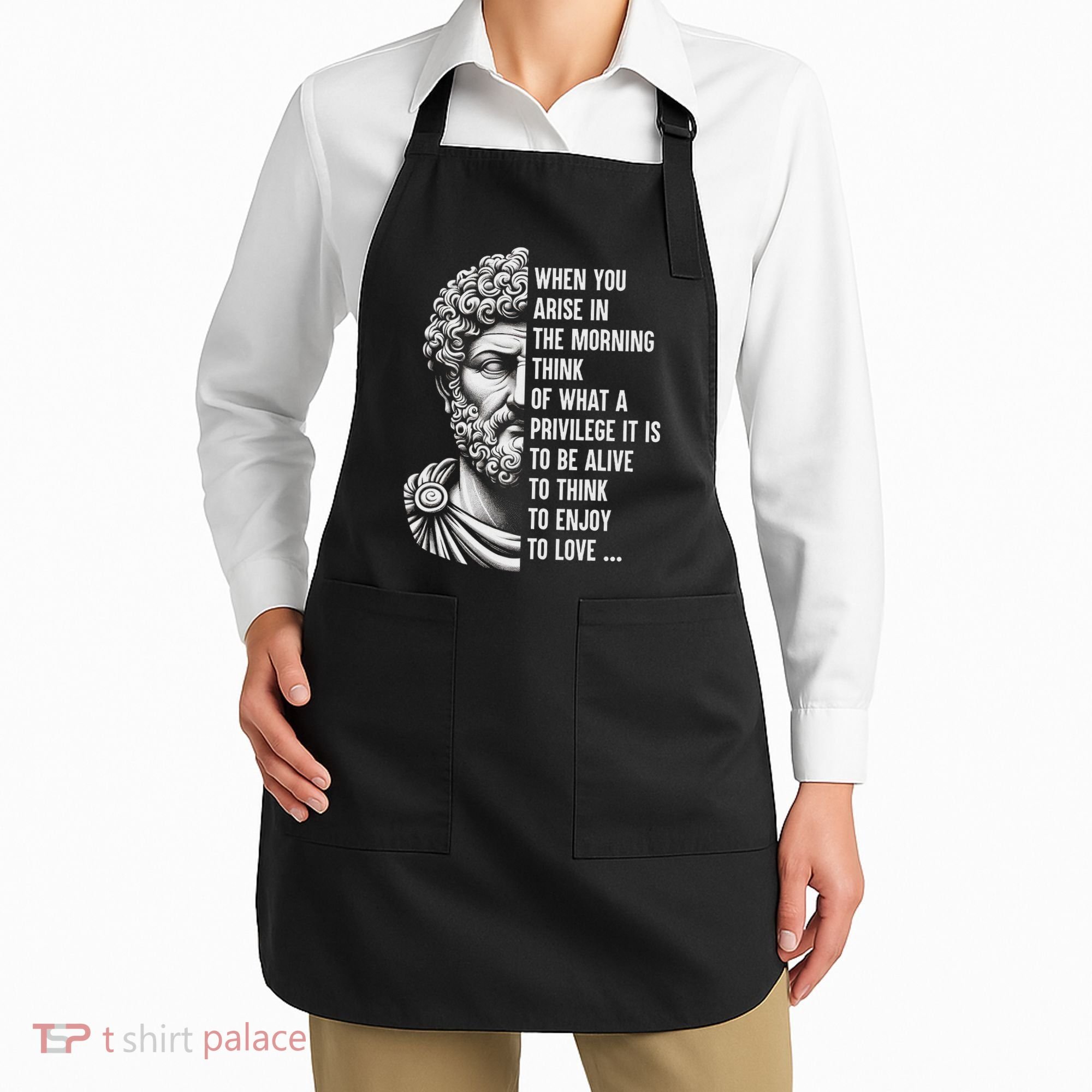 Stoic Philosopher Marcus Aurelius Motivational Quote Apron