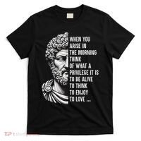 Stoic Philosopher Marcus Aurelius Motivational Quote T-Shirt thumb 0