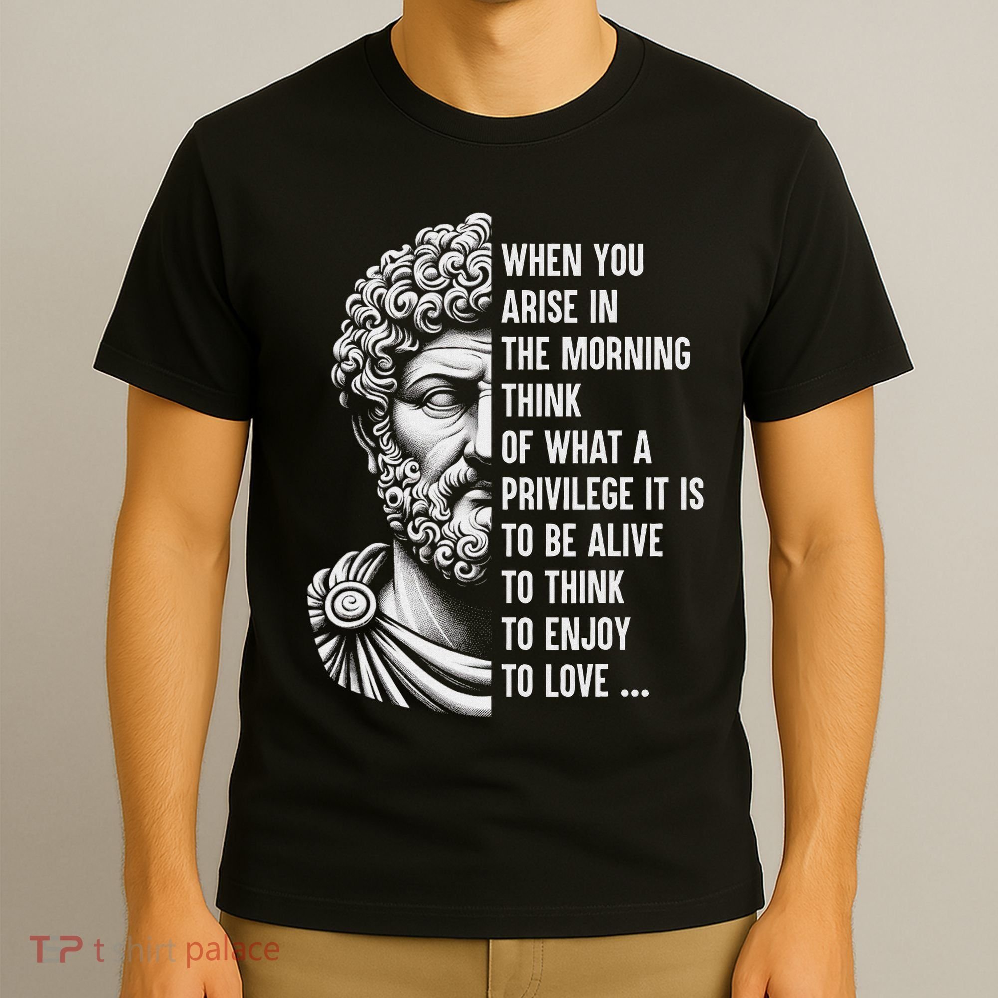 Stoic Philosopher Marcus Aurelius Motivational Quote T-Shirt