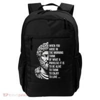 Stoic Philosopher Marcus Aurelius Motivational Quote Backpack thumb 0