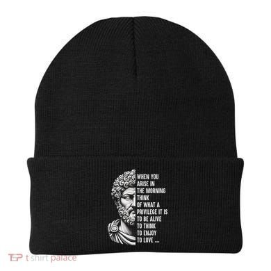 Stoic Philosopher Marcus Aurelius Motivational Quote Beanie