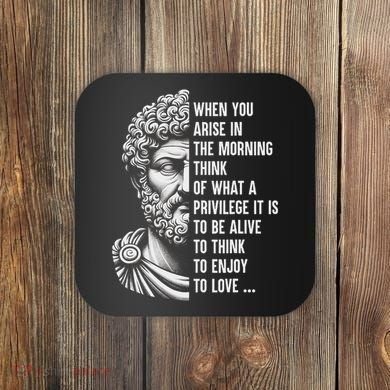 Stoic Philosopher Marcus Aurelius Motivational Quote Coaster