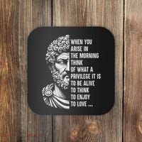 Stoic Philosopher Marcus Aurelius Motivational Quote Coaster thumb 0
