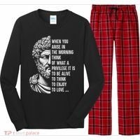Stoic Philosopher Marcus Aurelius Motivational Quote Long Sleeve Pajama Set thumb 0