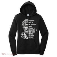 Stoic Philosopher Marcus Aurelius Motivational Quote Women's Hoodie thumb 0