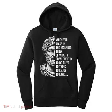 Stoic Philosopher Marcus Aurelius Motivational Quote Women's Hoodie