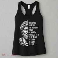 Stoic Philosopher Marcus Aurelius Motivational Quote Women's Tank Top thumb 3