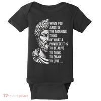 Stoic Philosopher Marcus Aurelius Motivational Quote Baby Bodysuit thumb 0