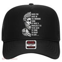 Stoic Philosopher Marcus Aurelius Motivational Quote Hat thumb 0