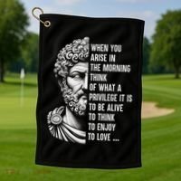 Stoic Philosopher Marcus Aurelius Motivational Quote Golf Towel thumb 1