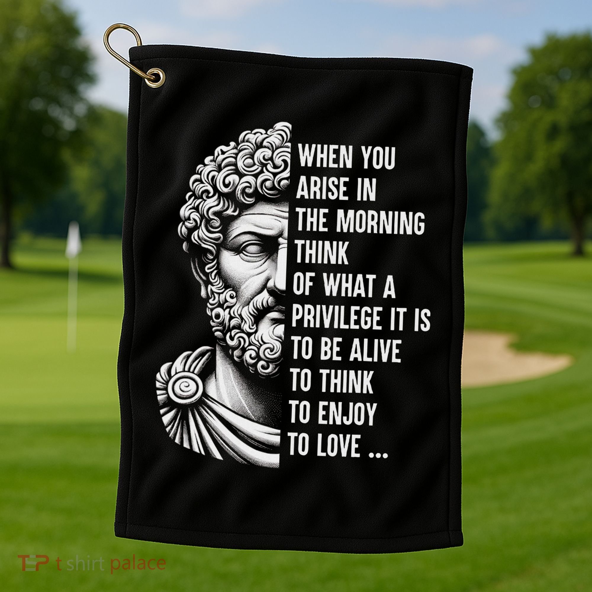 Stoic Philosopher Marcus Aurelius Motivational Quote Golf Towel