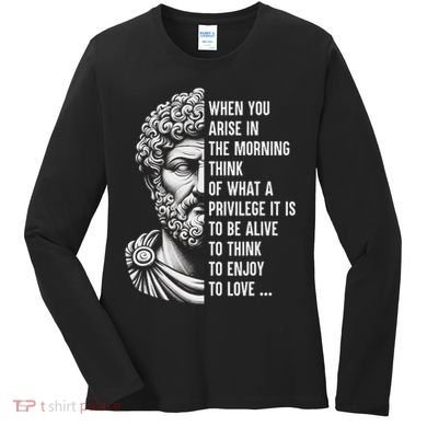 Stoic Philosopher Marcus Aurelius Motivational Quote Women's Long Sleeve Shirt