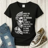 Stoic Philosopher Marcus Aurelius Motivational Quote Women's T-Shirt thumb 3
