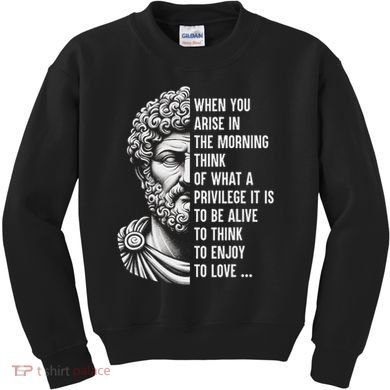 Stoic Philosopher Marcus Aurelius Motivational Quote Kids Sweatshirt