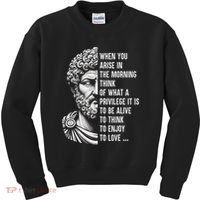 Stoic Philosopher Marcus Aurelius Motivational Quote Kids Sweatshirt thumb 0