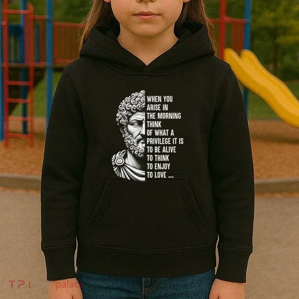 Stoic Philosopher Marcus Aurelius Motivational Quote Kids Hoodie