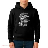 Stoic Philosopher Marcus Aurelius Motivational Quote Kids Hoodie thumb 4
