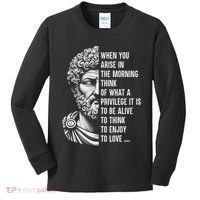 Stoic Philosopher Marcus Aurelius Motivational Quote Kids Long Sleeve Shirt thumb 0