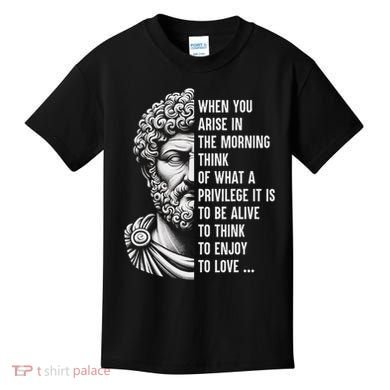 Stoic Philosopher Marcus Aurelius Motivational Quote Kids T-Shirt