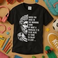 Stoic Philosopher Marcus Aurelius Motivational Quote Kids T-Shirt thumb 3